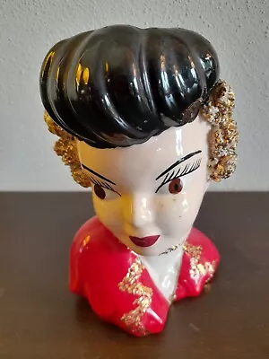 Vintage Lady Head Vase 6 1/4  • $20