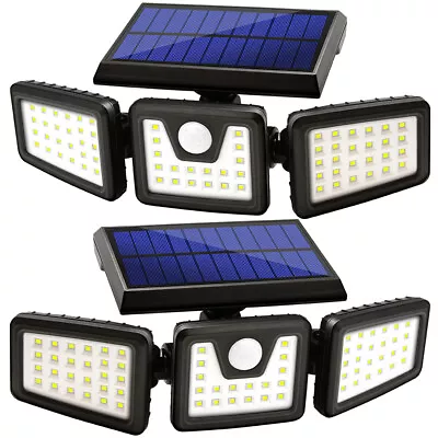 2 Pack LED Motion Sensor Solar Lights Outdoor IP65 Waterproof Security Lamp • $41.99