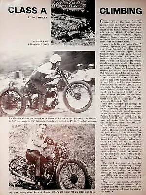 1964 Class A Hill Climbing - 1-Page Vintage Motorcycle Article • $10.67