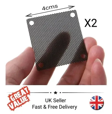 £2.39 • Buy 2x Dust Filters 4cm 40mm Mesh PVC PC Cooling Fan Cover For Computer Inverter Etc