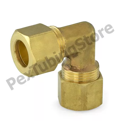 3/8  OD Compression (Lead-Free) Brass 90-degree Elbow Fitting • $3.42