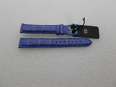 Genuine Michele 16mm Blue Alligator  Watch Band Strap NEW • $27.77