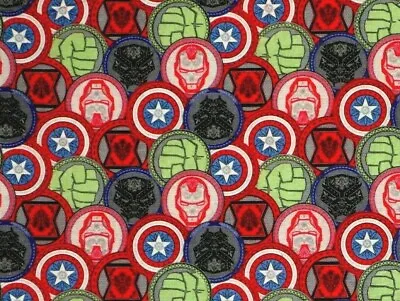 $8.99 • Buy Marvel Coins Avengers Fabric  Comic Superhero  Quilting 100% Cotton  By The Yard