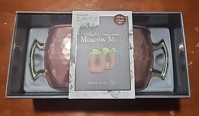 Matte Honeycomb Moscow Mule 20oz 2 Pack Copper Mugs Set Brand New • $15