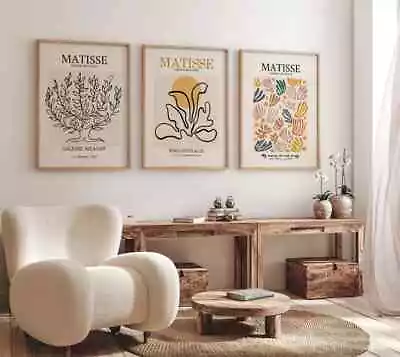 £23.99 • Buy Matisse Yellow Classic Retro Vintage Wall Art Home Print Picture 3 Set A4 A3