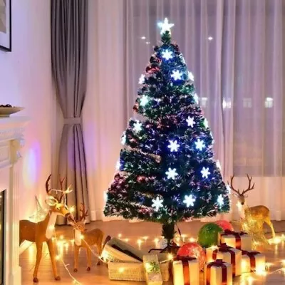 £30.99 • Buy 1.2m Fibre Optic 4ft Christmas Tree With Snowflake And Star Decoration