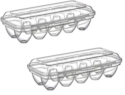 £10 • Buy Set Of 2 - 10 Grid Egg Holder Tray Storage Box Refrigerator Container Case