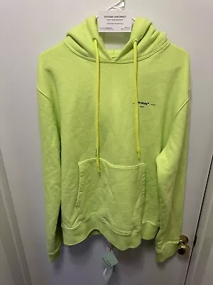 BRAND NEW Off White Logo Slim Fit Hoodie Fluid Yellow/ Black 2012-2013 Large • $329.99