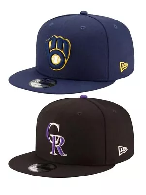 New Era Newera Hat MLB Basic 9FIFTY Colorado Rockies Milwaukee Brewers Snapback • $19.49