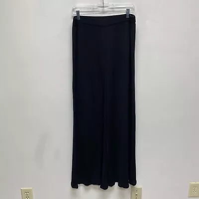 Exclusively Misook Women Black High Rise Wide Leg Elastic Waist Pull On Pants L • $27.71