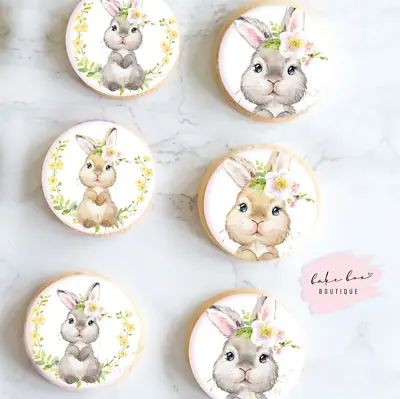 Easter Bunny Edible Toppers Cake Cupcake Decoration Wafer Icing Sheet Fondant • £5.50