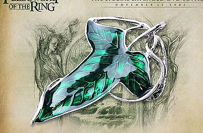 The Lord Of The Rings  Elven Leaf Brooch Necklace Arwen Evenstar Hobbit Cosplay • £3.59