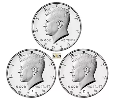 2024 P D S Kennedy Half Dollars S Proof Clad DCAM And PD Uncirculated 3 Coins • $3.25