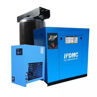 460V 3 Phase 20HP Rotary Screw Air Compressor And Air Dryer With 80 Gal Air Tank • $6999