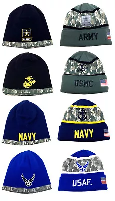 United States Armed Forces Usa Camo Military Knit Beanie Hat Ski Cap Winter Snow • $9.95