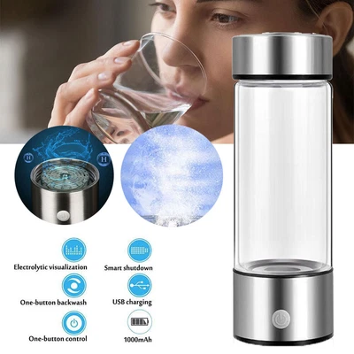 $36.93 • Buy 420ml Hydrogen Rich Alkaline Water Bottle Ionizer Generator Bottle Cup Water Mug