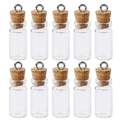 10 Pcs Small Glass Bottles With Cork Lids 3ml Empty Spell Jars Mini Glass Bottle • $11.76