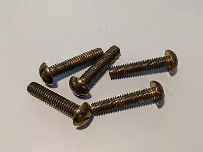 5/16-18 X 1-1/2  Slotted Brass Round Head Machine Screws 5 Each • $11.50