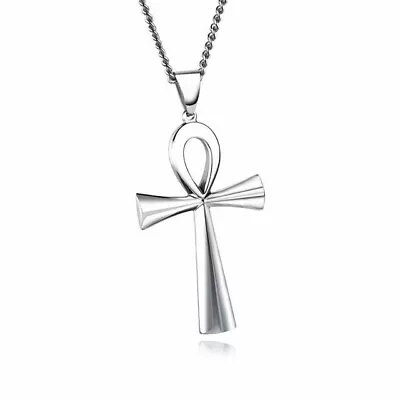 Men's And Women's Egyptian Cross Titanium Steel Pendant Stainless Steel Necklace • $9.59