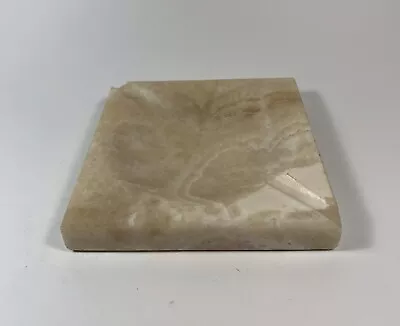 Marble Stone Ashtray Trinket Square Ideal On Any Table￼ Boho Beige Vintage • $10.95