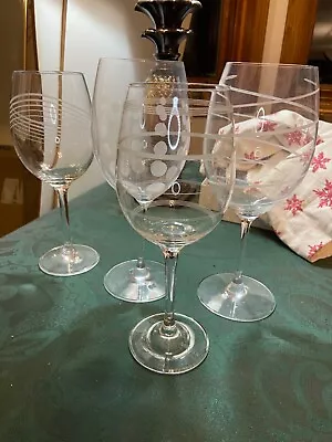 2 Sets Of 2 Modern & Fun Frosted Mikasa Wine Glasses (Total Of 4) • $35