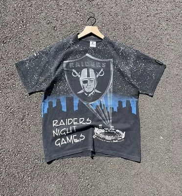 90s Vintage Starter Oakland Raiders Night Games Shirt Size Large • $250