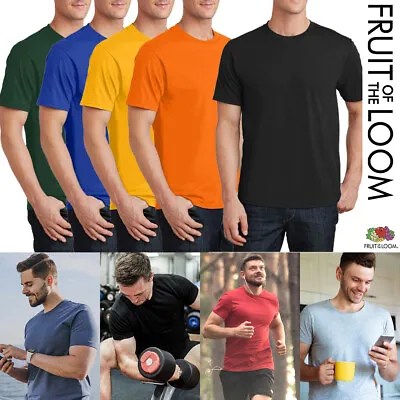 £4.24 • Buy Fruit Of The Loom Mens Womens Plain Cotton T-Shirts Short Sleeve Original TShirt