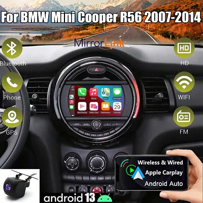 Android 13 Apple Carplay GPS Car Stereo Radio For BMW Mini Cooper R56 2007-2014 • $238.01