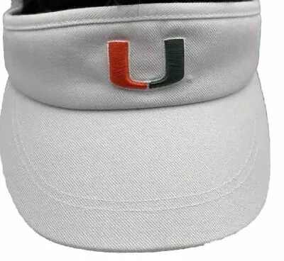 University Of Miami White Visor Hurricanes Nike Dri-Fit Adjustable Hat • $11.99