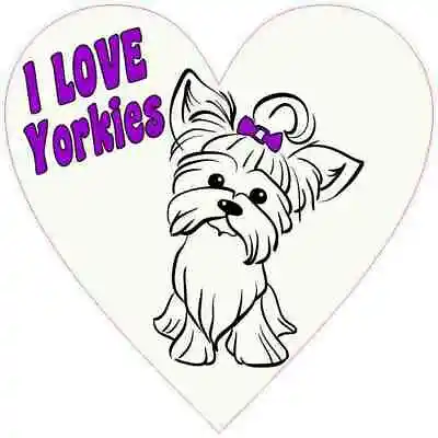 4X4 Purple I Love Yorkies Sticker Vinyl Cup Decal Car Animal Window Dog Stickers • $7.99