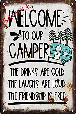 CAMPING Garage Rustic Look Vintage Tin Signs Man Cave Shed  Bar Sign • $10