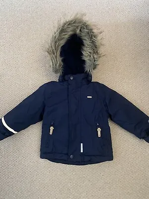 Boys Minymo Blue Coat 12mths Size 80 • £10