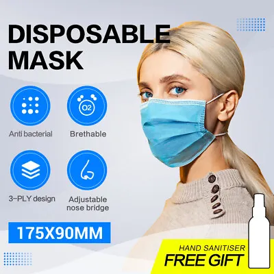50 Pcs Disposable Face Mask 3 Layer Protective Daily Masks Mouth Anti Flu Dust • $12.95