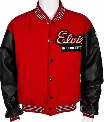 Mens Celebrity King Of Rock Elvis In Concert Trendy Wool Vintage Varsity Jacket • $89.99