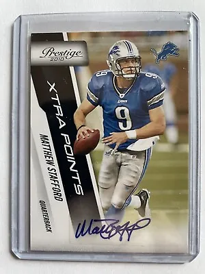 MATTHEW STAFFORD Autograph Detroit Lions 2010 Panini Prestige AUTO #'d 41/42!! • $79.99