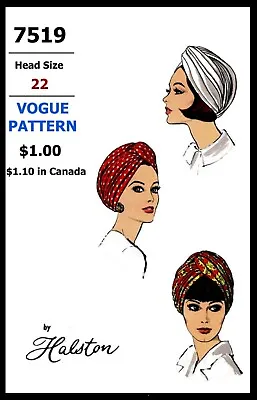 £2.39 • Buy Vintage Vogue Turban Sewing Pattern - Digital Download 
