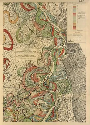 Mississippi River Memphis Tennessee Harold Fisk Maps P22 Sheet 5 Memphis Map • $77.28