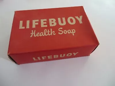 VINTAGE LIFEBUOY HEALTH SOAP BAR W ORIGINAL RED BOX Soap W Cellophane UNUSED NOS • $12.98