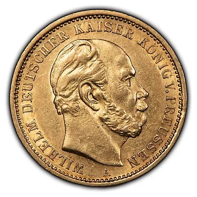 1875-A German States Prussia 20 Mark Gold Coin - KM505 - 0.2305 AGW - SKU-G2238 • $795