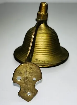 Vintage Brass Bell Wall Mount India Customer Service Farmhouse School Business • $14.50