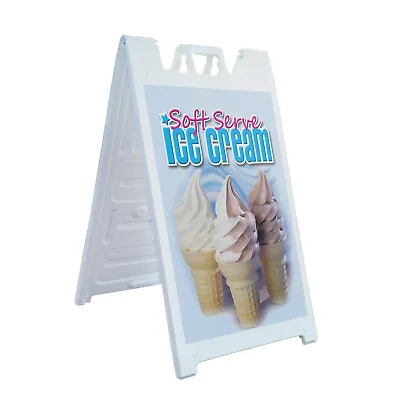 A-frame Sidewalk Soft Serve Ice Cream 24  X 36  Double Sided A-Frame Sidewalk Si • $189.99