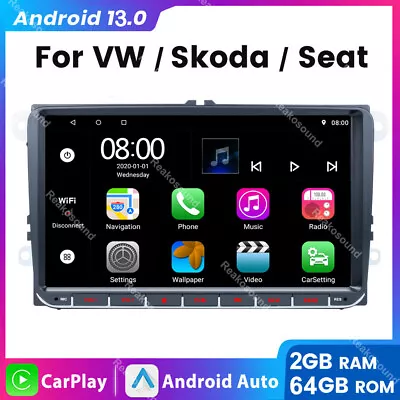 2+64G 9  Car Radio Stereo Carplay Android13 GPS Navi BT WIFI For VW Caddy Passat • $119.99