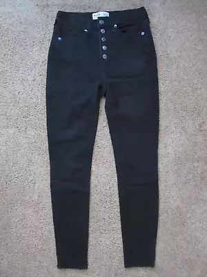 Mudd Sz 5 Button Fly High Rise Jegging Skinny Jeans Black • $9.99