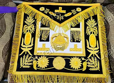 Masonic Regalia Past Grand Master Apron Hand Embroidered Purple Velvet • $90