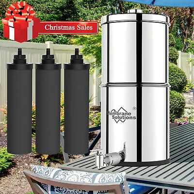 Gravity-Fed Stainless Steel Countertop Water Filter System 2.25Gal3-Stage 0.1μm • $69.99