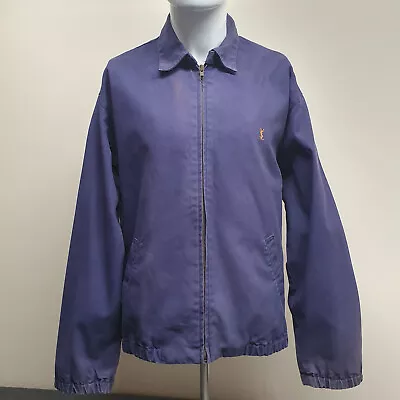 Vintage Yves Saint Laurent YSL Medium Harrington Men's Navy Jacket Sun Damaged • £24.99