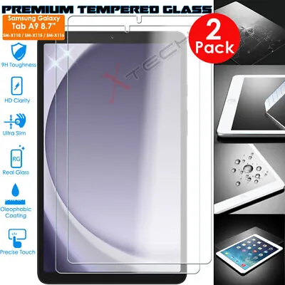 2x TEMPERED GLASS Screen Protector For Samsung Galaxy Tab A9 8.7  X110 X115 X116 • £5.95