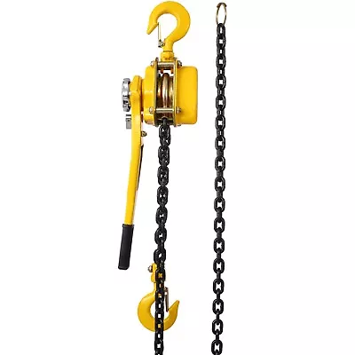 Lever Chain Hoist 1 1/2 Ton 3300LBS Capacity 20 FT Chain Yellow • $97.99