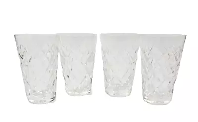 SET OF (4) Waterford Crystal 5  Tall  Tyrone  12 Oz Flat Tumblers Glasses • $125
