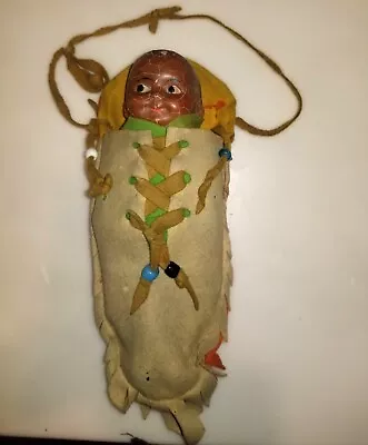 Early 1900's Antique Madame Hendren Native American Indian Papoose Doll  • $40